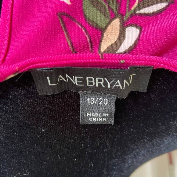 Lane Bryant Womens Top Size 18 20 Pink Floral Cold‎ Shoulder Bird of Paradise - Picture 4 of 5